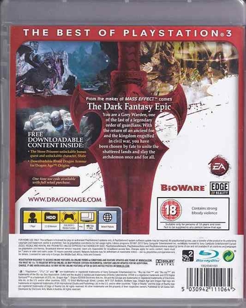 Dragon Age Origins - Essentials - PS3 (B Grade) (Genbrug)